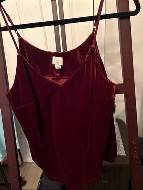 a new day Burgundy Velvet V-Neck Cami with Spaghetti Straps